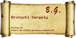 Brotschi Gergely névjegykártya